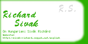 richard sivak business card